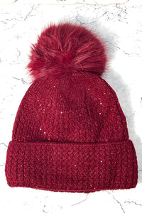 Beanie cap with subtle sequins