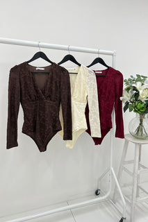 Floral Lace Wrap Bodysuit