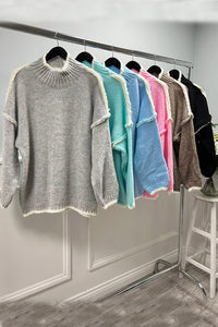 High Neck, Lana Wool, Viscose & Acrylic Knitted, Oversized Jumper