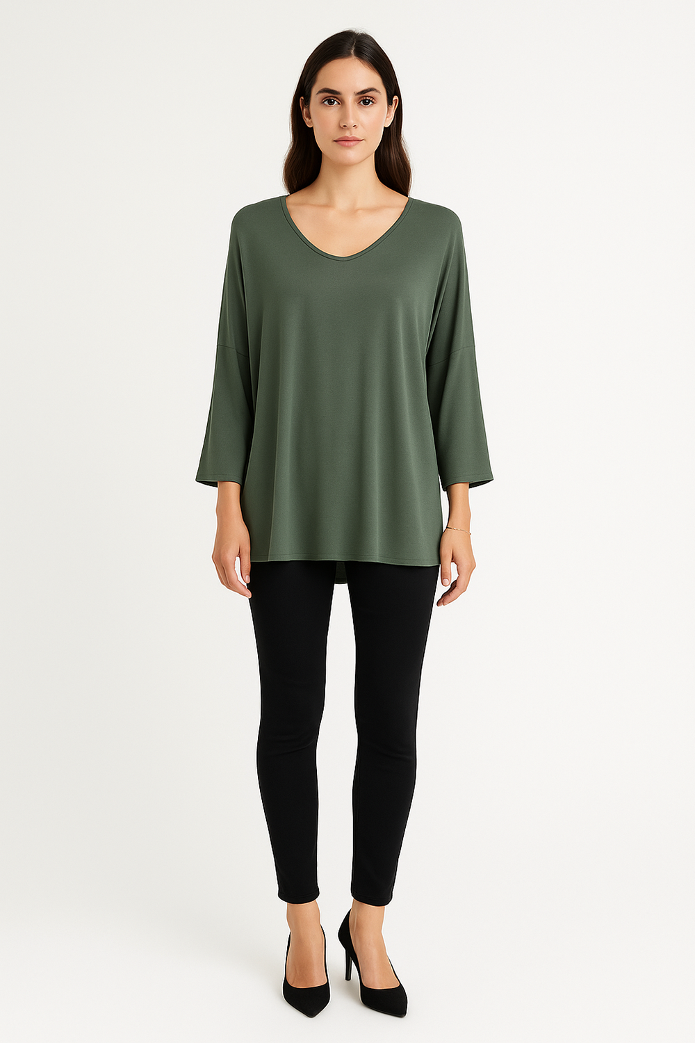 V-Neck, 100% Viscose, Oversized Top.