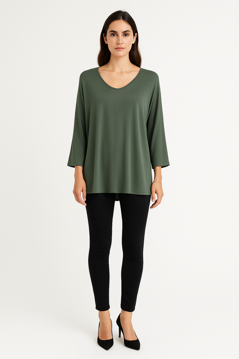 V-Neck, 100% Viscose, Oversized Top.
