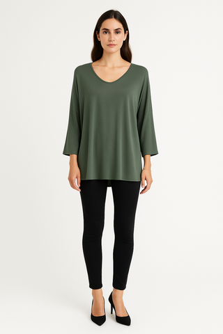 V-Neck, 100% Viscose, Oversized Top.