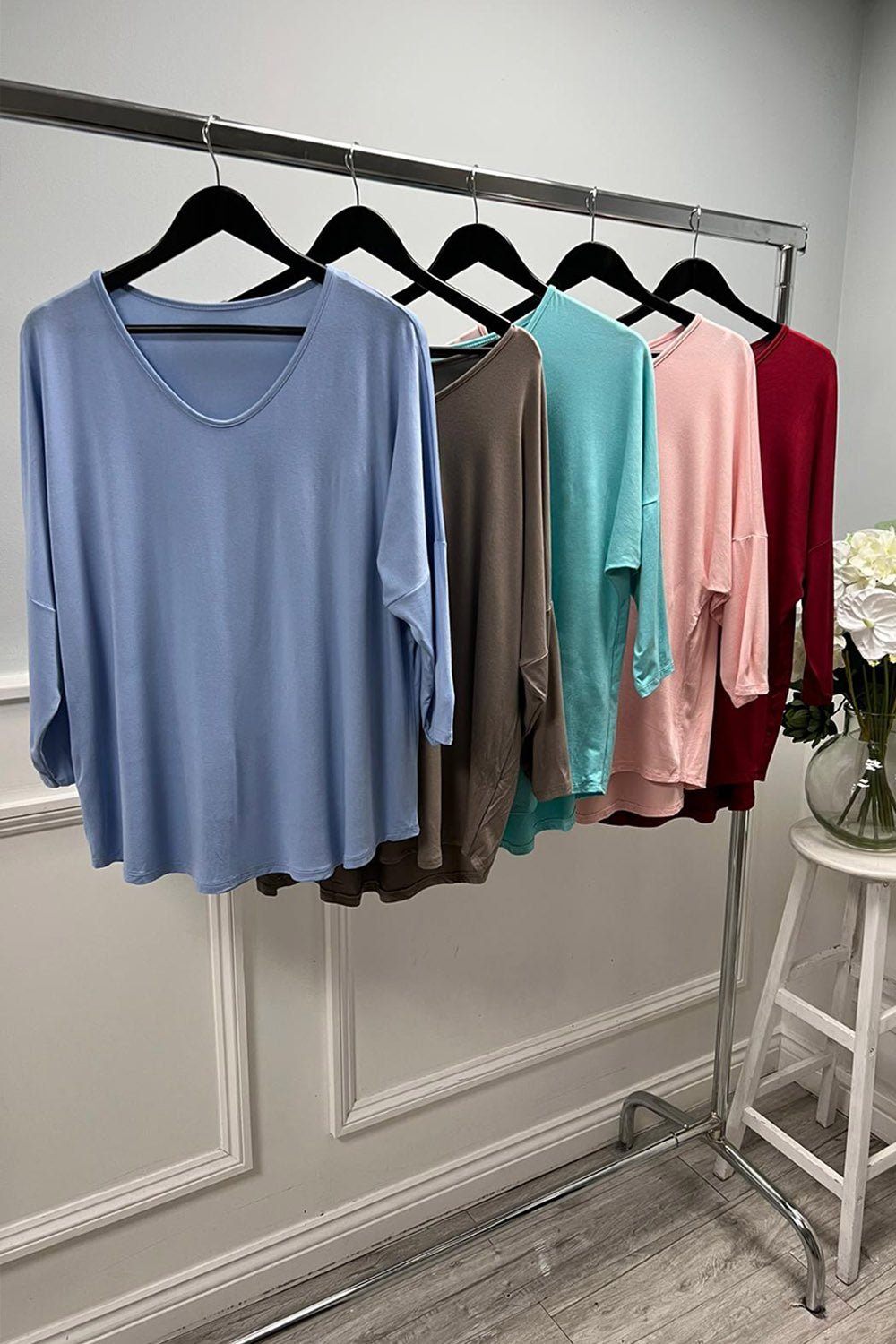 V-Neck, 100% Viscose, Oversized Top.
