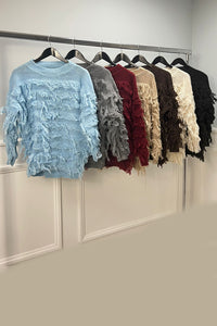 Round Neck, Lana Wool, Viscose & Acrylic Knitted Jumper