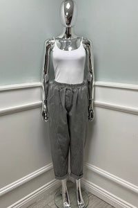Elasticated Waist, Stretchy Two Pocket Stone Washed Trouser