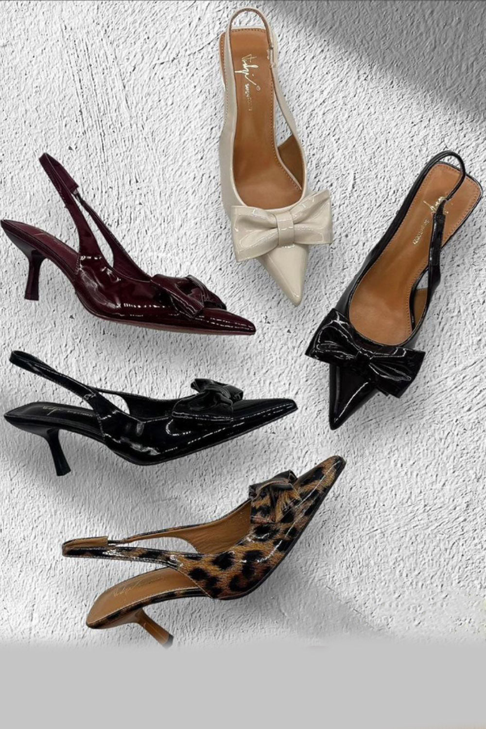Classic Bow Slingback Pointed Heels