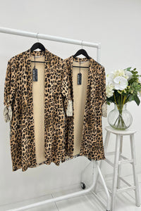 Long leopard print cardigans