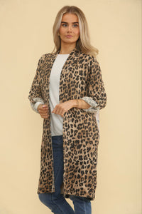 Long leopard print cardigans