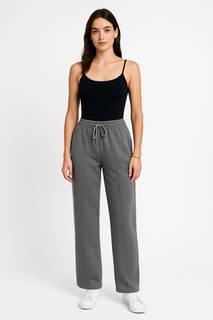Fleece Lined, Elasticated Waist, Two Pocket Wide Leg Trouser.