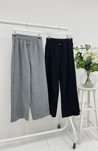 Fleece Lined, Elasticated Waist, Two Pocket Wide Leg Trouser.