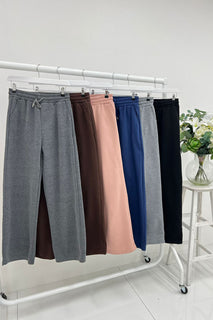 Fleece Lined, Elasticated Waist, Two Pocket Wide Leg Trouser