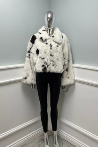 Collared, Zip Through, Two Pocket Fur Jacket